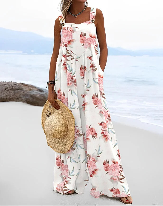 Wide Leg Printed Jumpsuit