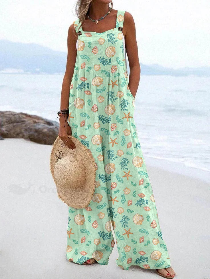 Wide Leg Printed Jumpsuit