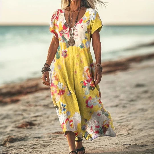 Vintage Ethnic Floral Dress