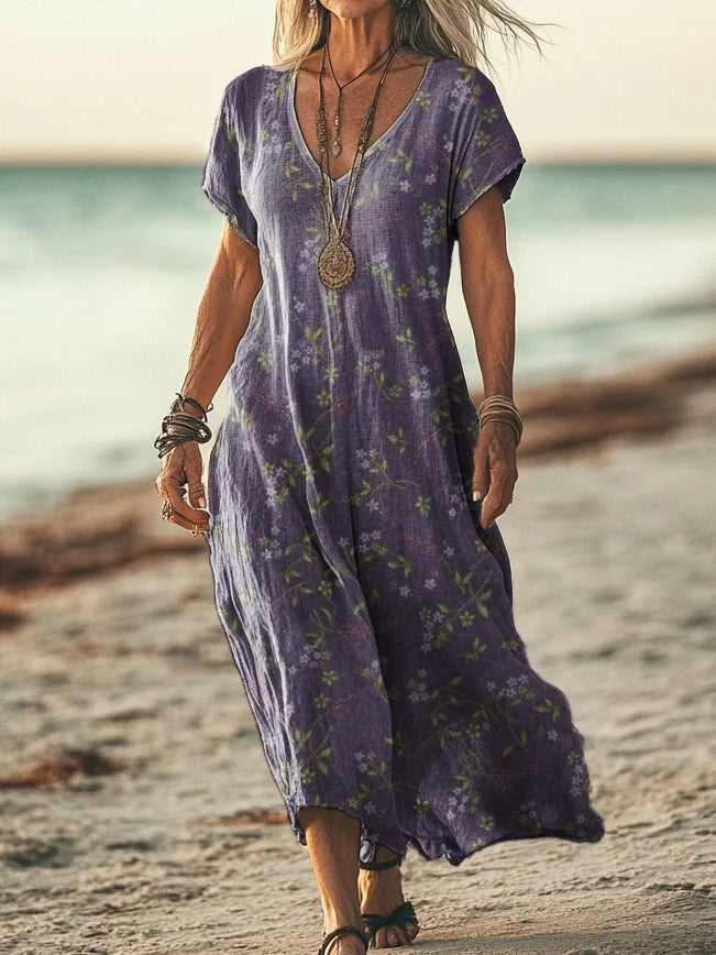 Vintage Ethnic Floral Dress