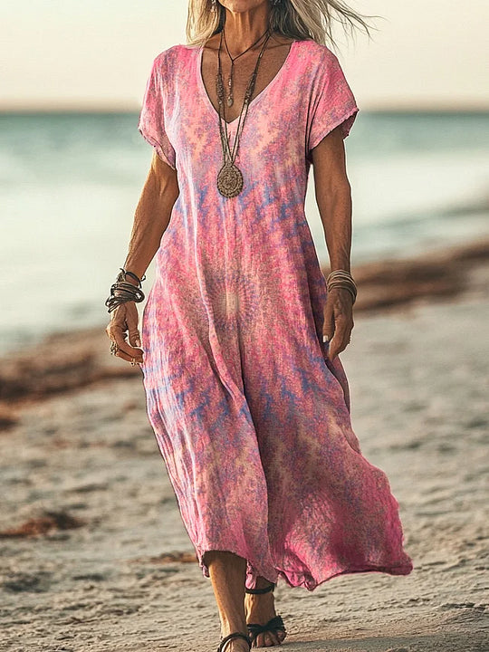 Vintage Ethnic Floral Dress