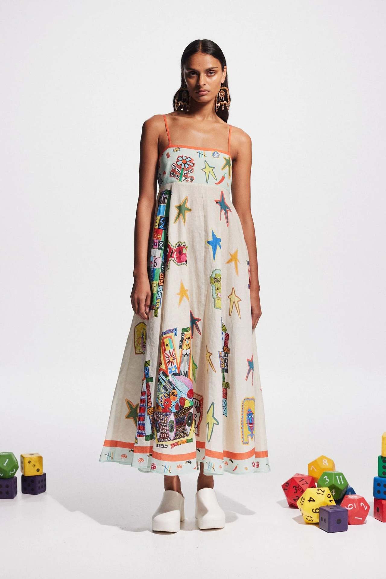 Star Print Strappy Dress