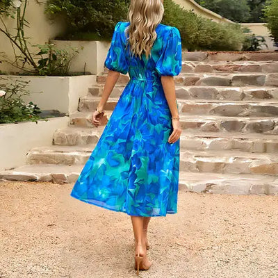 CELESTE-ANNE | VINTAGE GLAM SLEEVE MIDI DRESS