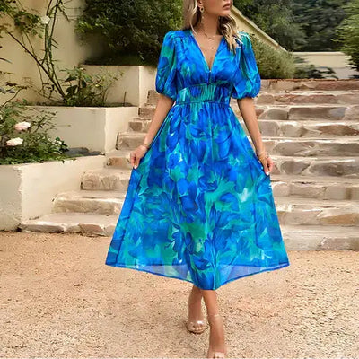 CELESTE-ANNE | VINTAGE GLAM SLEEVE MIDI DRESS