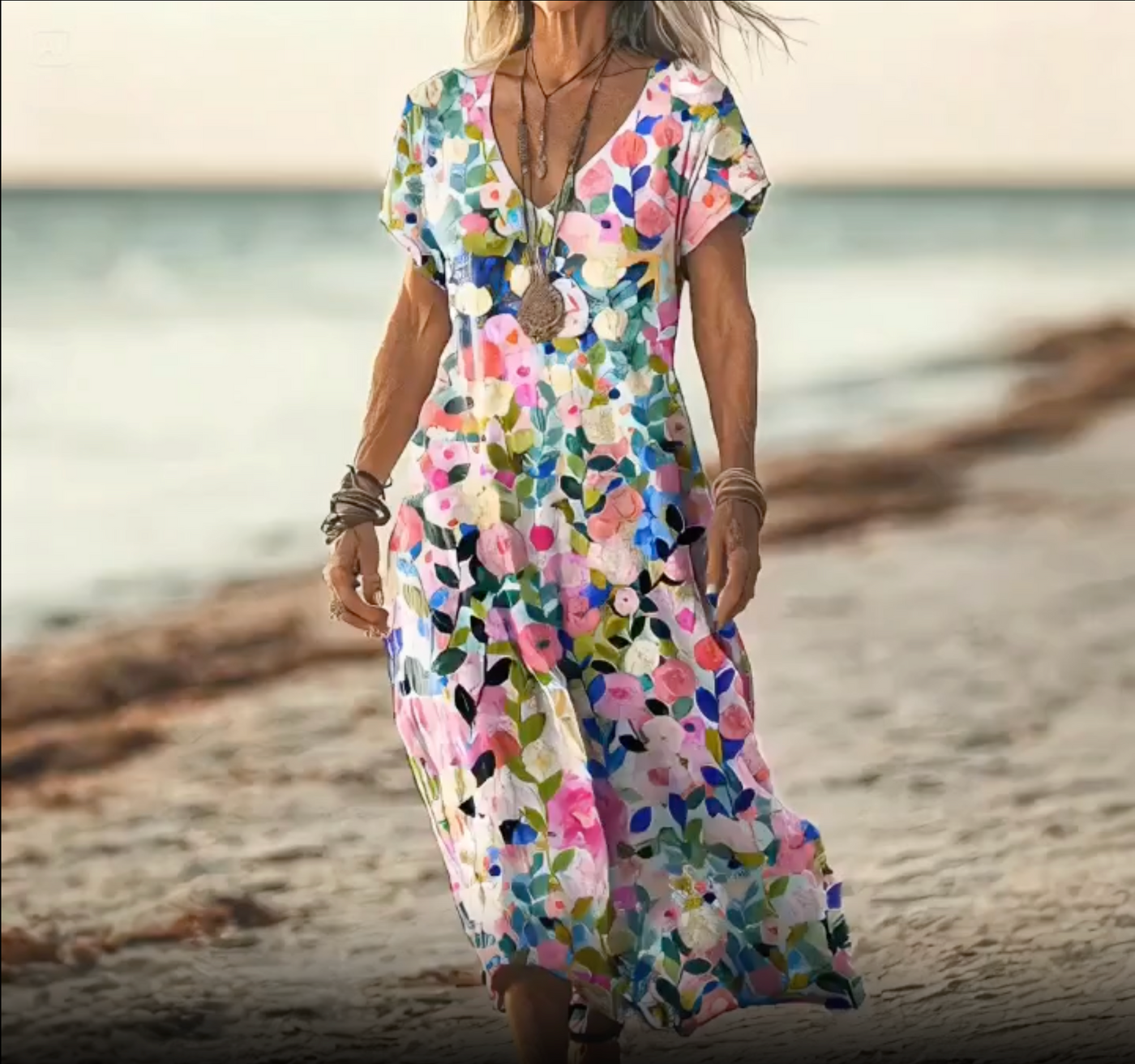 Vintage Ethnic Floral Dress