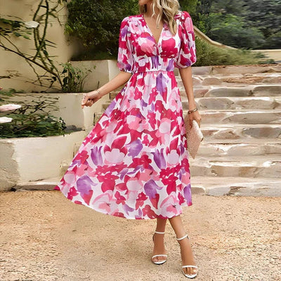 CELESTE-ANNE | VINTAGE GLAM SLEEVE MIDI DRESS