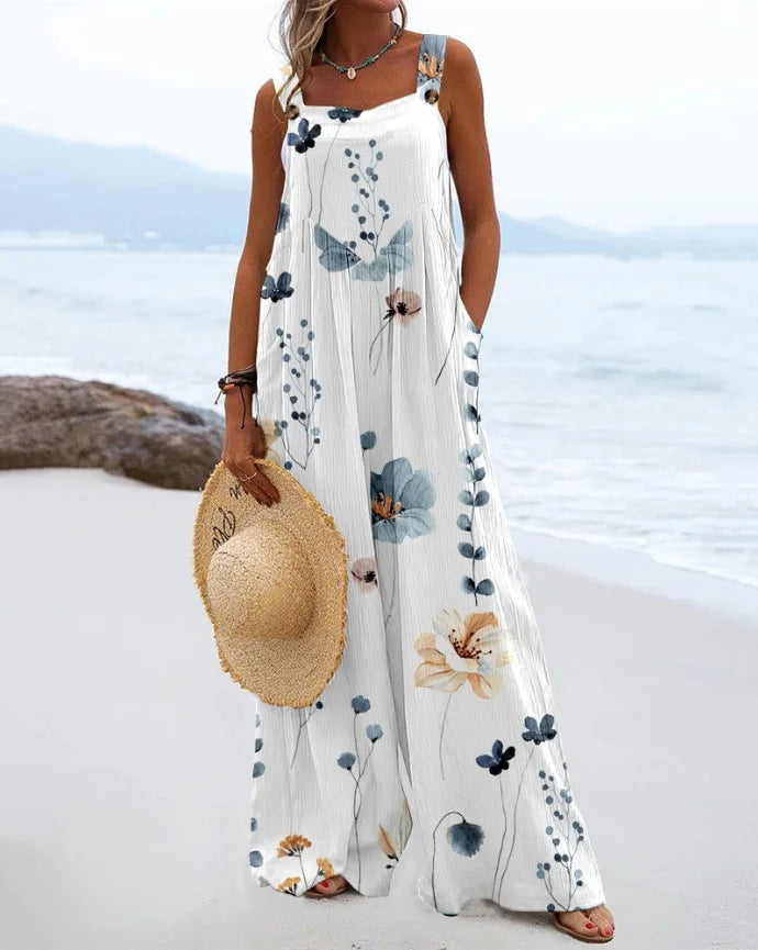 Wide Leg Printed Jumpsuit