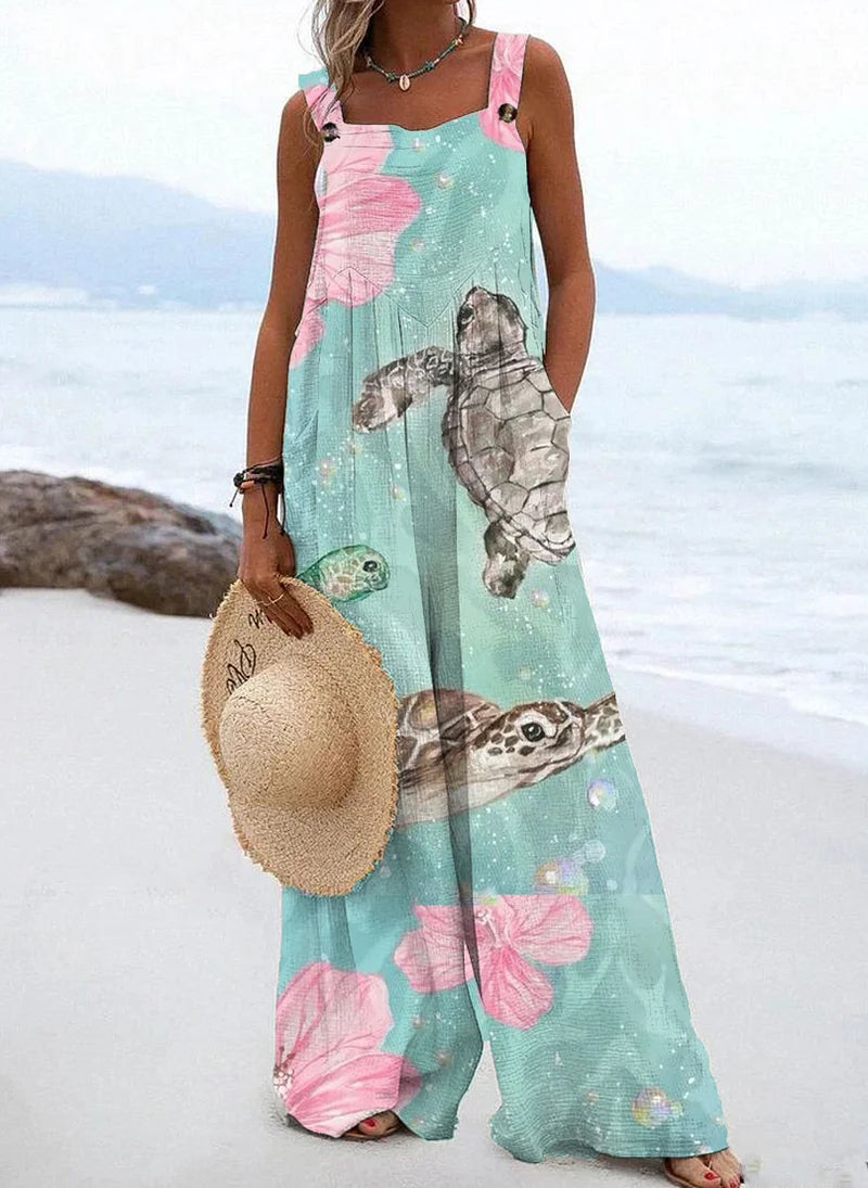 Wide Leg Printed Jumpsuit
