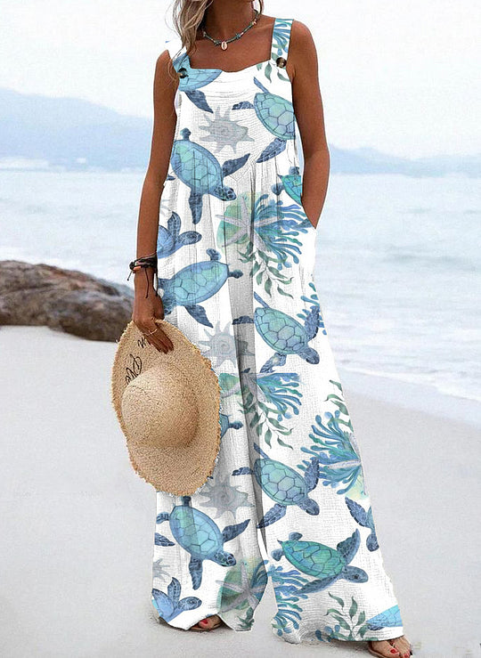 Wide Leg Printed Jumpsuit