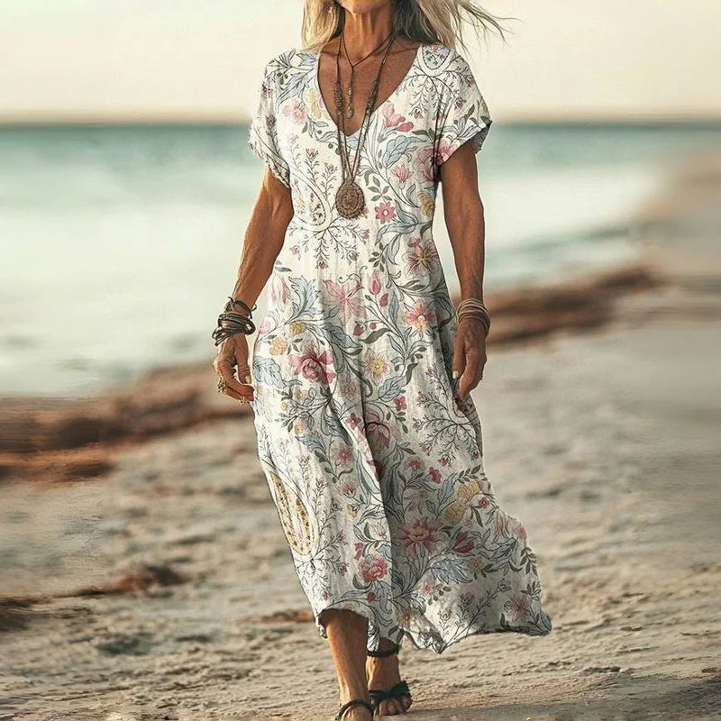 Vintage Ethnic Floral Dress