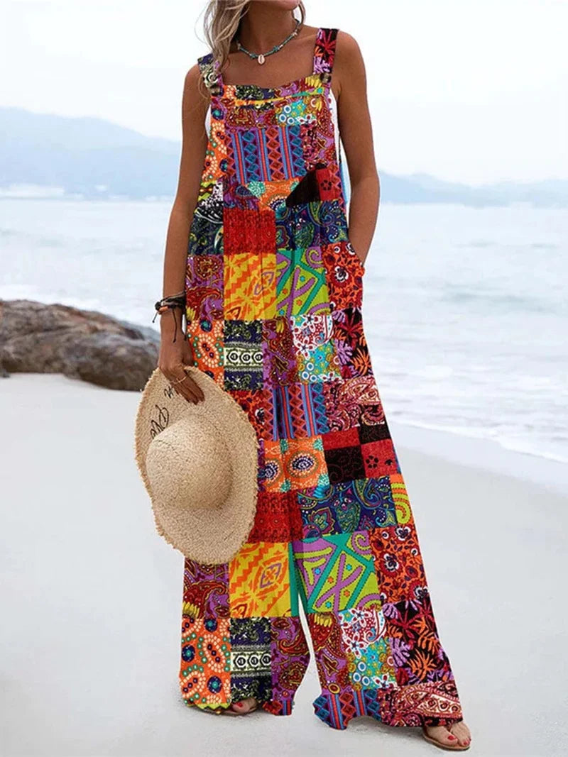 Wide Leg Printed Jumpsuit