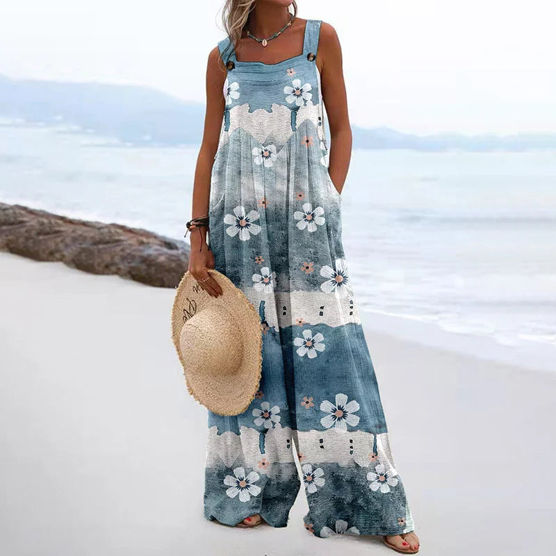 Wide Leg Printed Jumpsuit